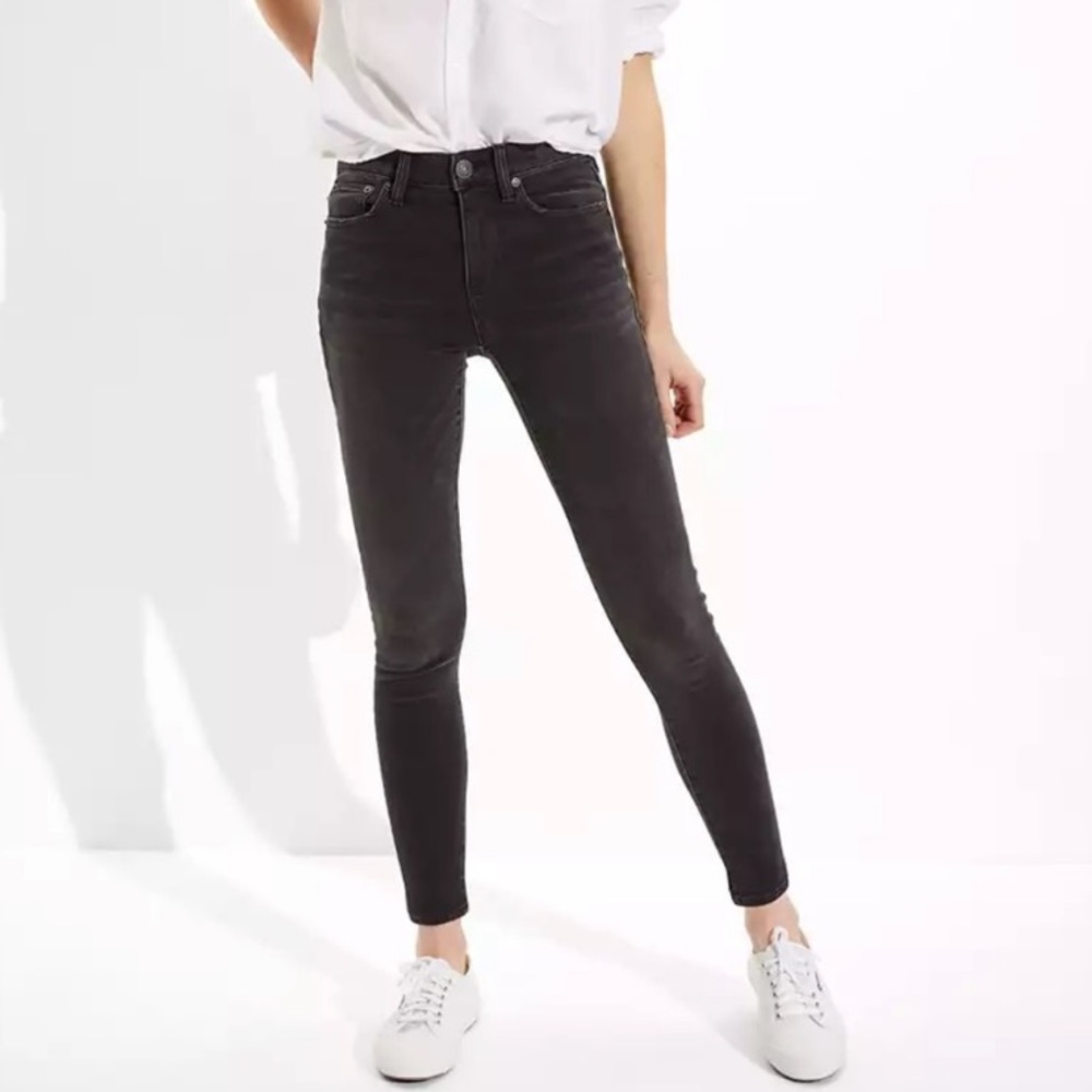 American Eagle The Dream Jean Black High-Waist Skinny Jeans - 12(short)